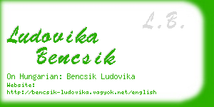 ludovika bencsik business card